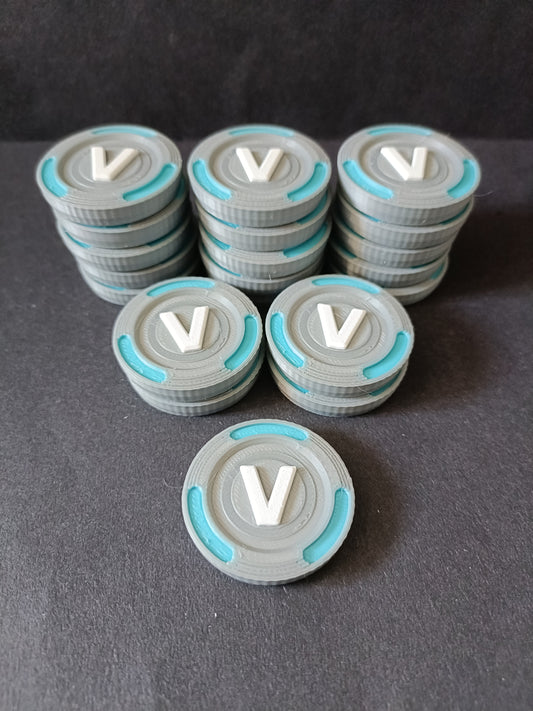 V-Buck Gamer Tokens / coins, great rewards for kids. - MP3D Printing