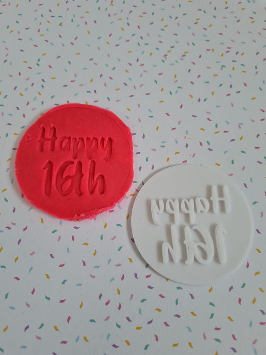 Happy 16th Fondant / Cookie stamp embosser