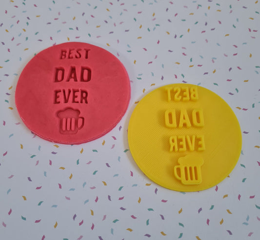 Best dad ever Fathers Day / birthday Fondant / Cookie stamp embosser
