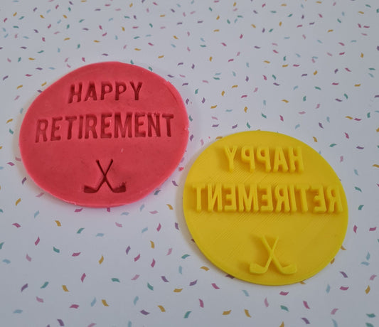 Happy Retirement / birthday Fondant / Cookie stamp embosser