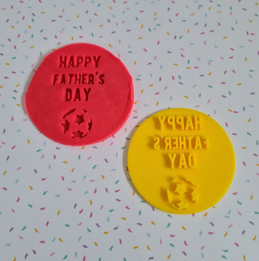 Happy Fathers Day football Fondant / Cookie stamp embosser