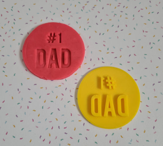 no. #1 Dad / Fathers Day / birthday Fondant / Cookie stamp embosser