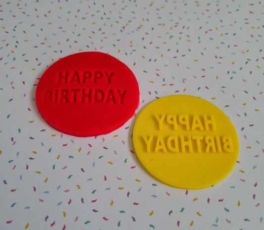 Happy Birthday Fondant / Cookie stamp embosser