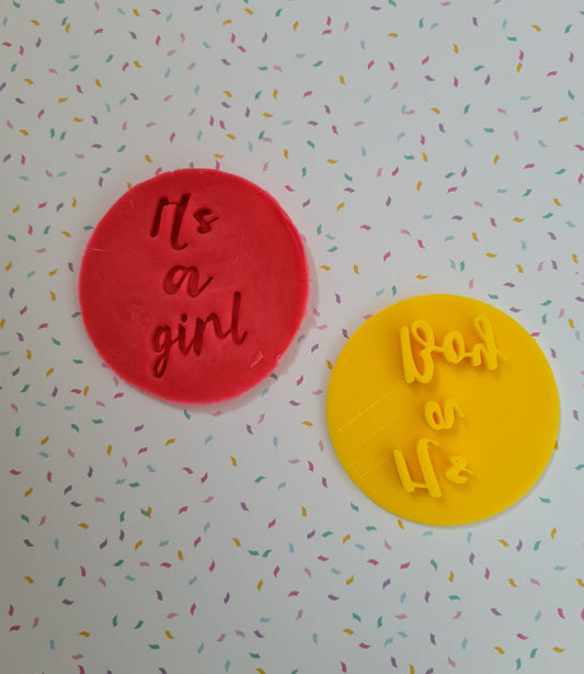 Its a girl Baby Shower Fondant / Cookie stamp embosser