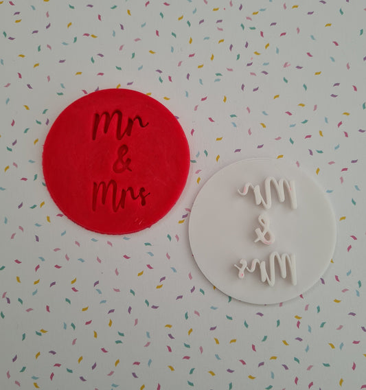Mr & Mrs Fondant / Cookie stamp embosser - wedding - engagement