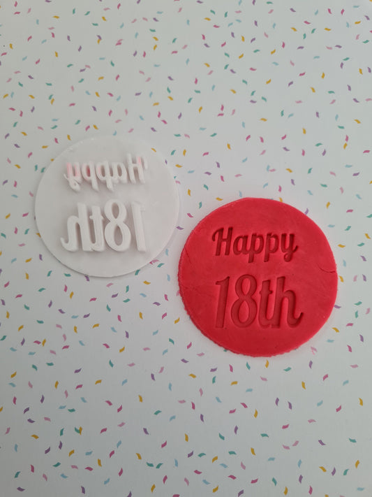 set of 3 - 18th Birthday fondant stamp embosser - bundle package