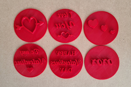 Valentines day / Cookie stamp embosser / hearts / love - bundle