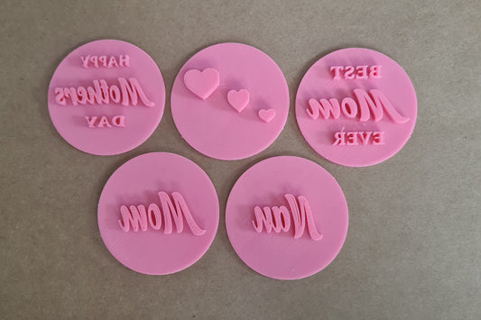 Mothers Day fondant / Cookie stamp embossers / bundle / Mom / Nan / Hearts