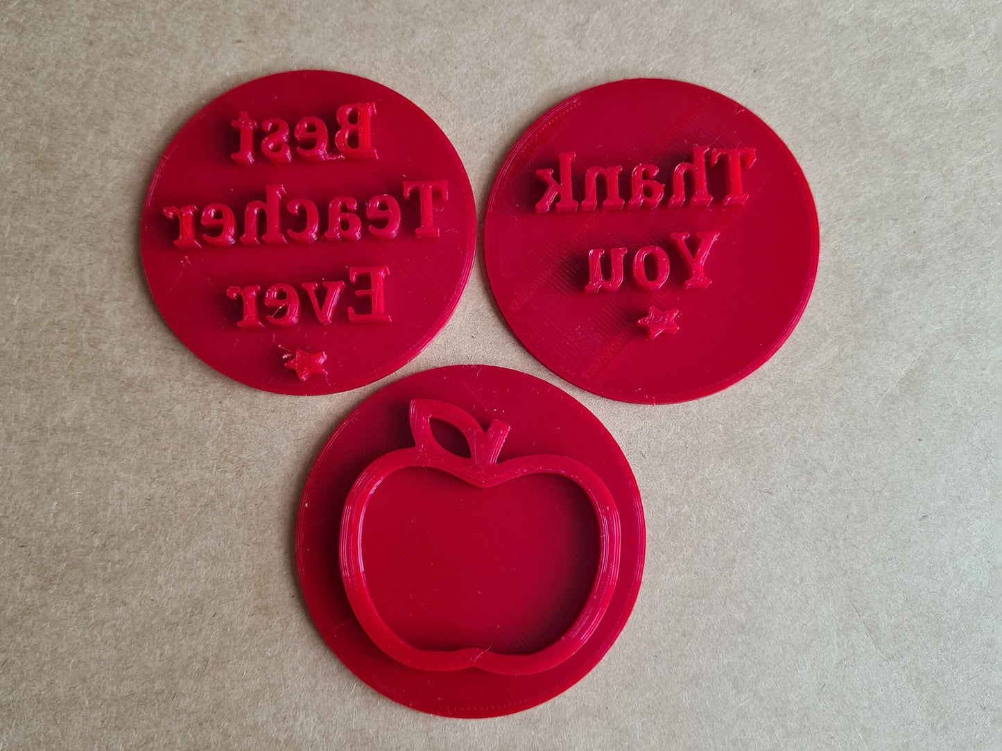 Teacher fondant stamp / embosser - school set of 3