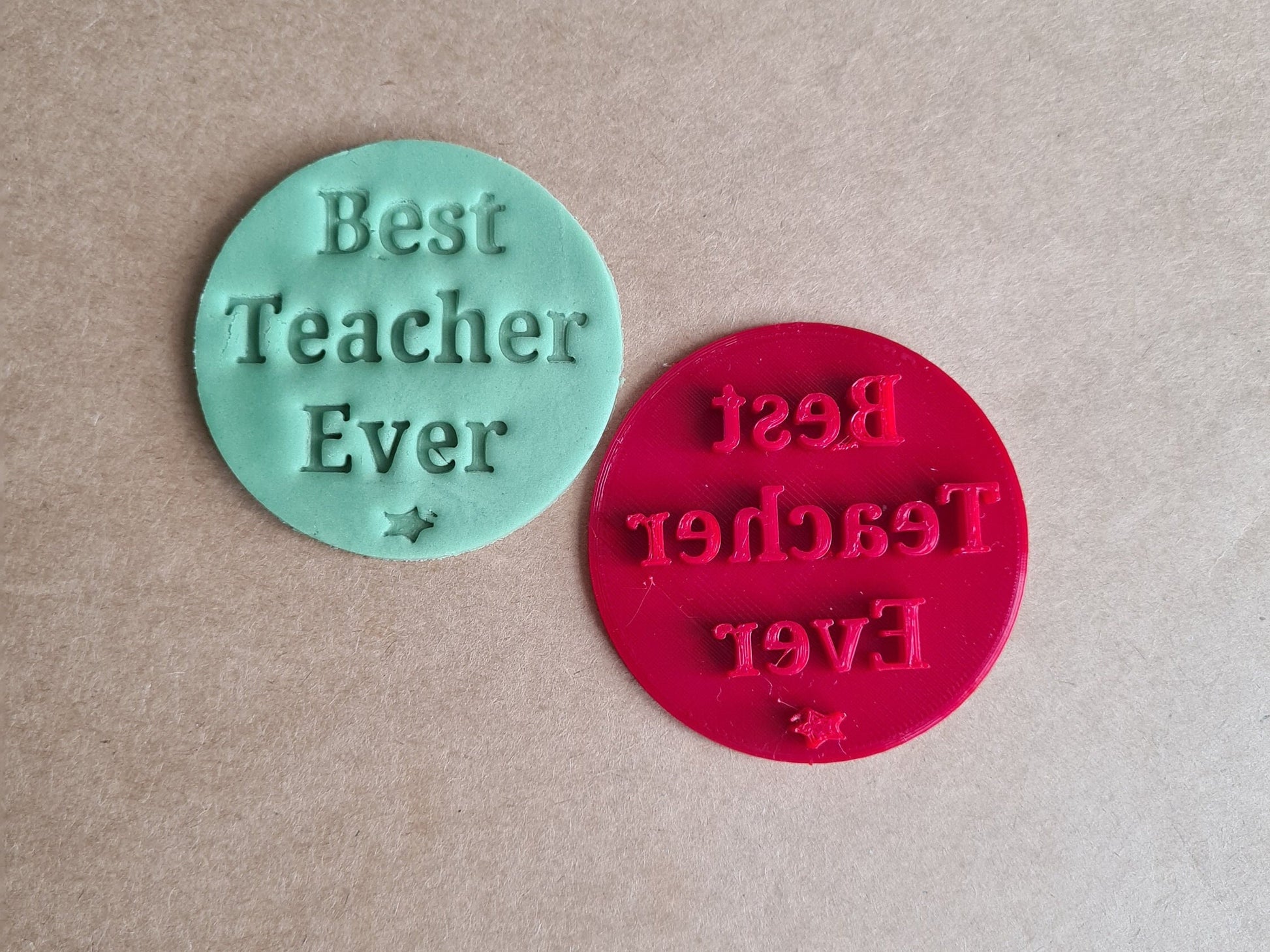 Teacher fondant stamp / embosser - school set of 3
