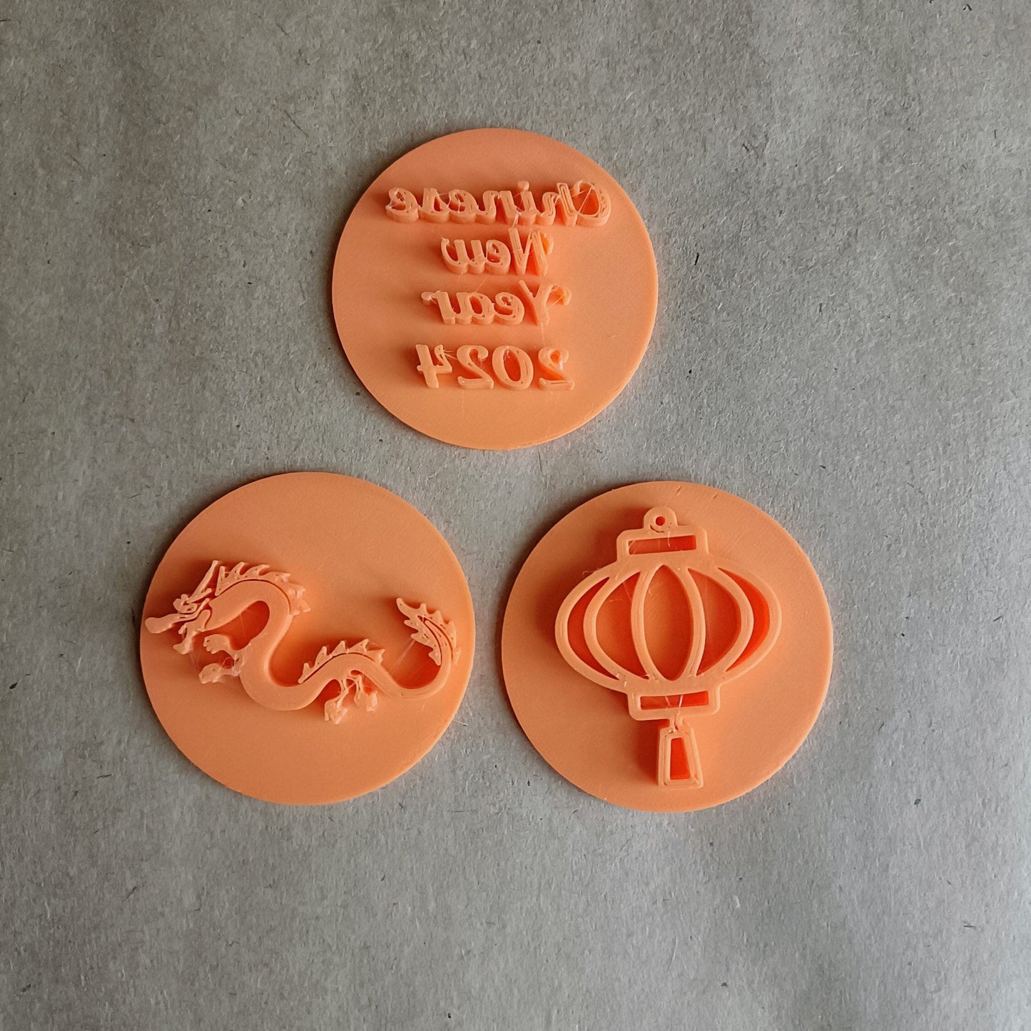 Chinese New Year fondant / Cookie stamp embosser / dragon/ lantern / 2024 / bundle