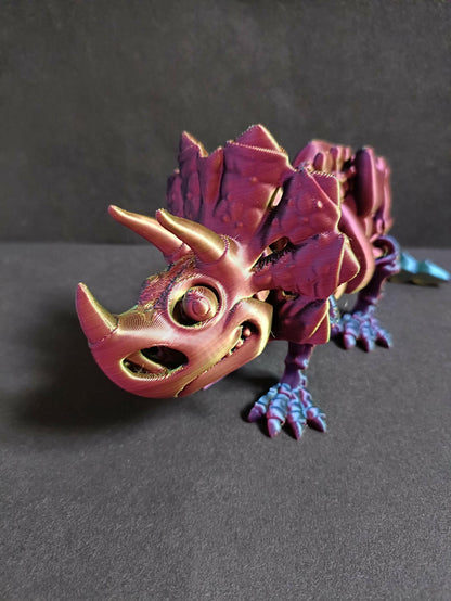 Flexi Triceratops Skeleton, Sensory, Stress Relief, Gift, Boys, Girls, multicoloured