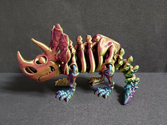Flexi Triceratops Skeleton, Sensory, Stress Relief, Gift, Boys, Girls, multicoloured